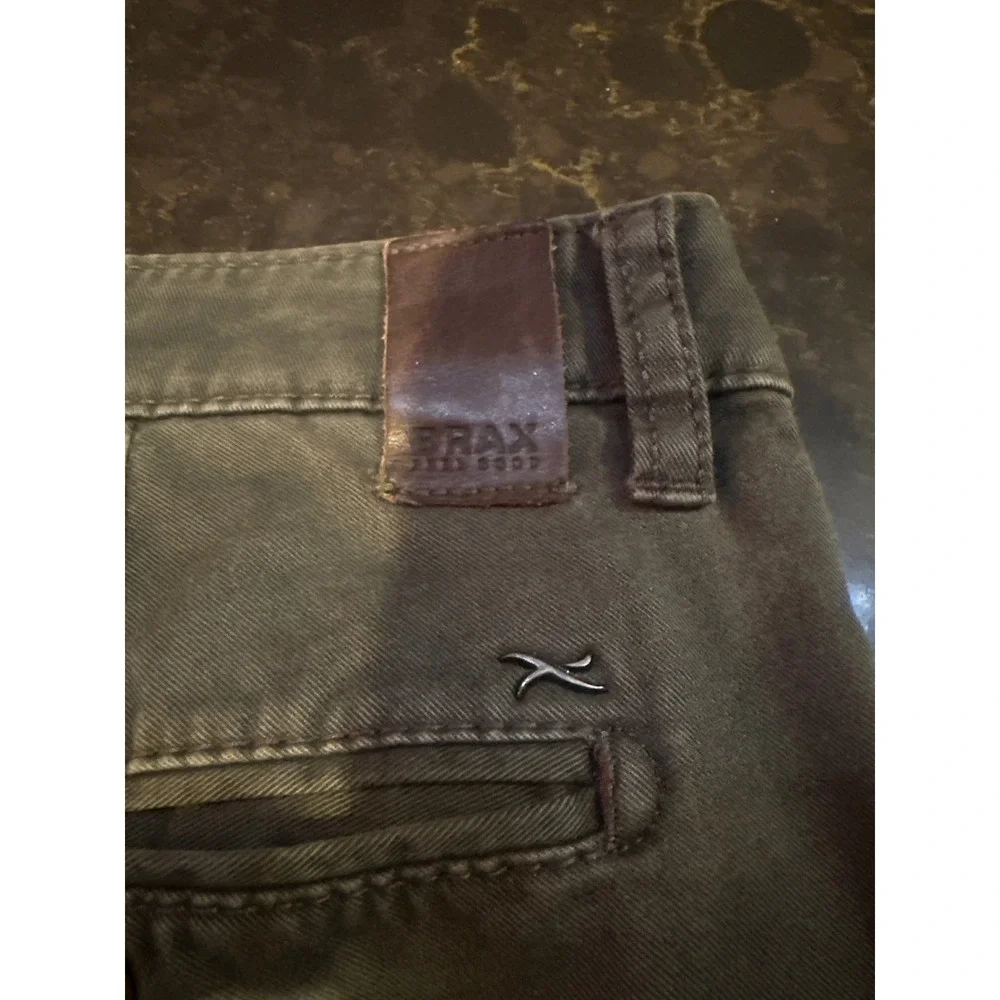 Brax Feel Good Style Everest Mens Olive Green Chino Pants 40/32 Straight Leg